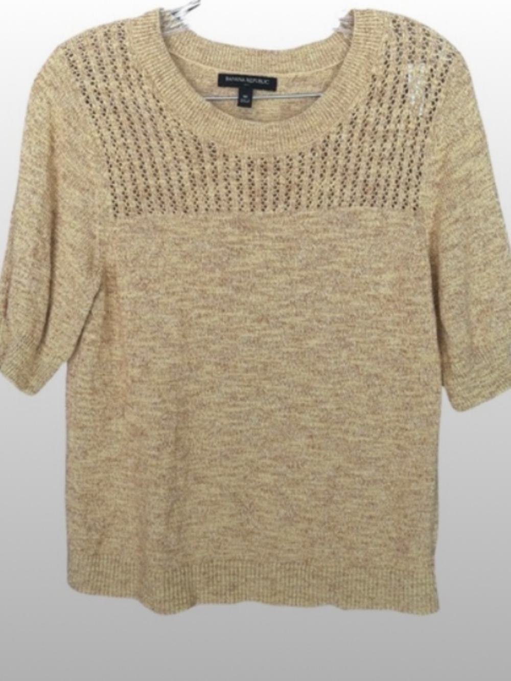 Banana Republic Short Sleeve Sweater / Top Gold-Yellow Size Medium